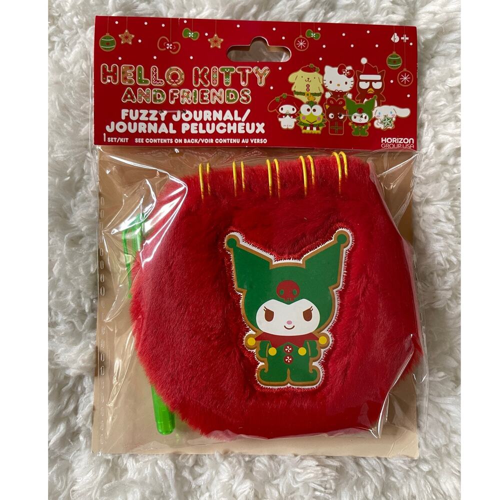 Hello Kitty and Friends Kuromi Round Fuzzy Bound Journal Red Kit NEW